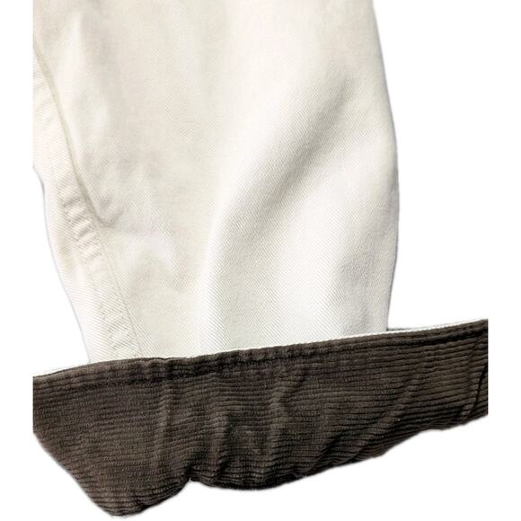 J. Galt Sherpa Lined Canvas Shirt Jacket S Cream Brown Corduroy Collar Workwear - Picture 6 of 12